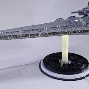 Imperial Interdictor Destroyer — 19" 3D‑Printed, Fiber Optic Lit Display Piece (USB, Dimmable, Fan-Made)
